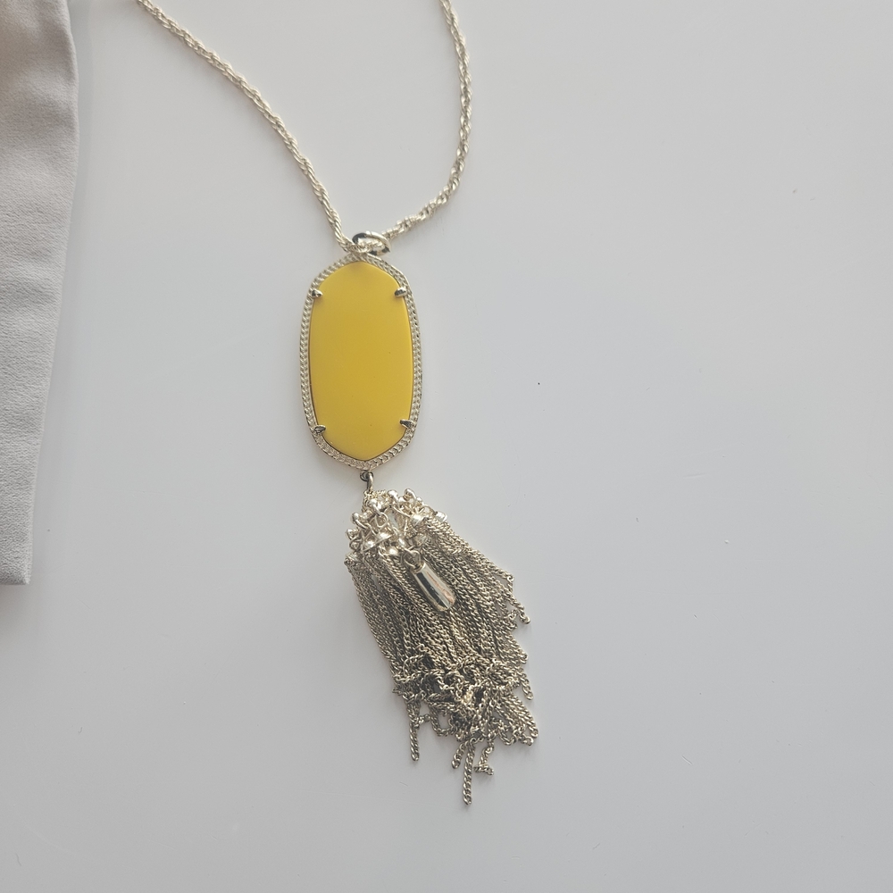 Kendra Scott Yellow Pendant Necklace with Gold Chains